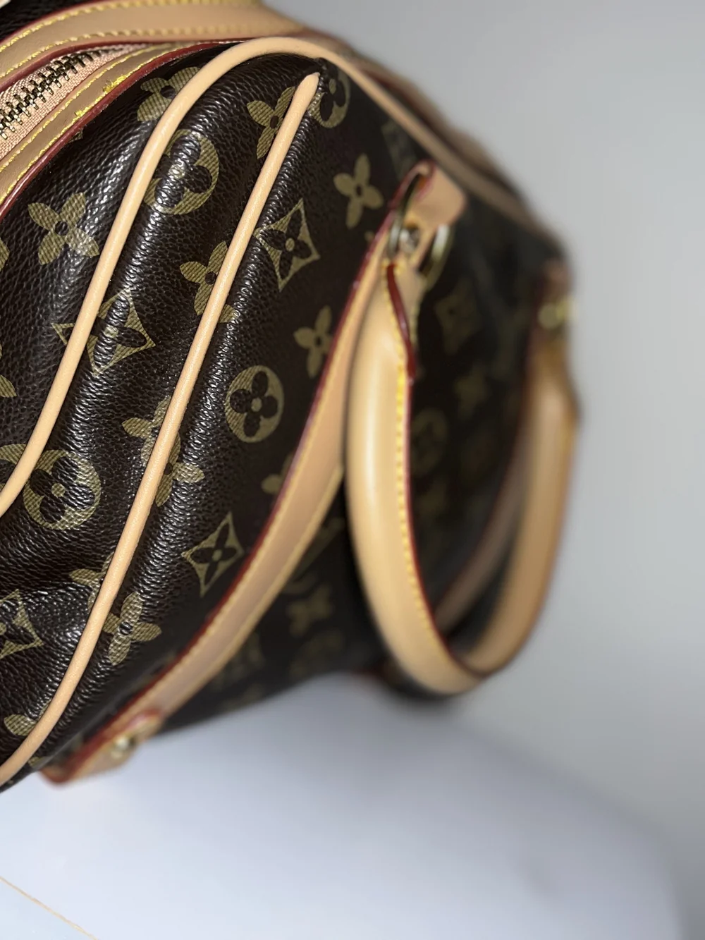 Louis Vuitton Brown Monogram Canvas Satchel with Vachetta Trim